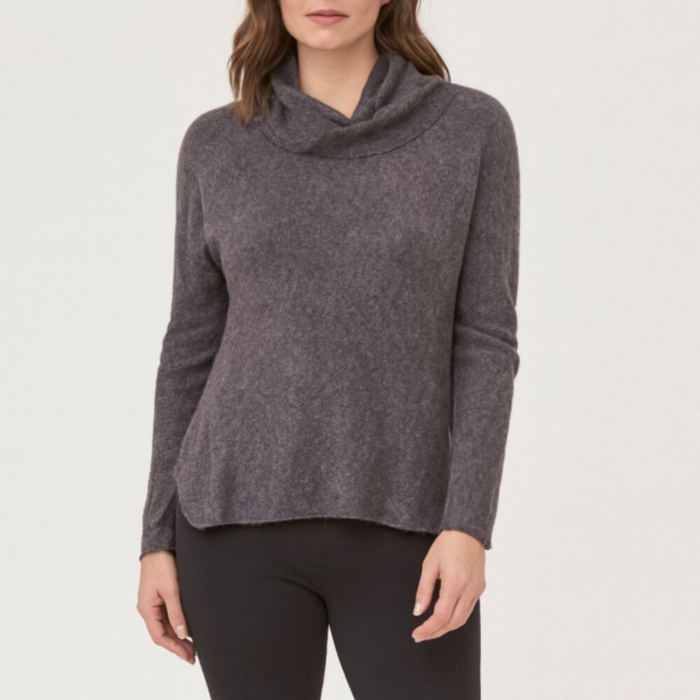 Cynthia Rowley 2-Ply Cashmere High Low Turtleneck Mauve Luxury Sweater, Women M